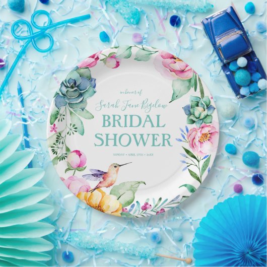 Hummingbird Boho Vrijgezellenfeest Papieren Bordje (Feest)