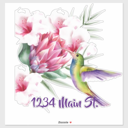 Hummingbird brievenbus sticker (Vel)