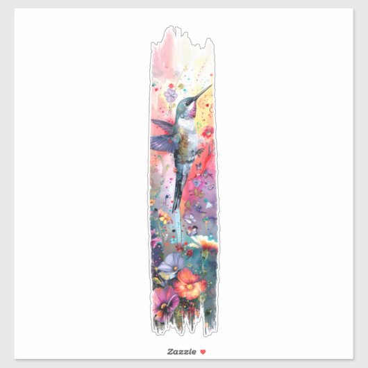 Hummingbird Brushstroke Paint Sticker (Vel)