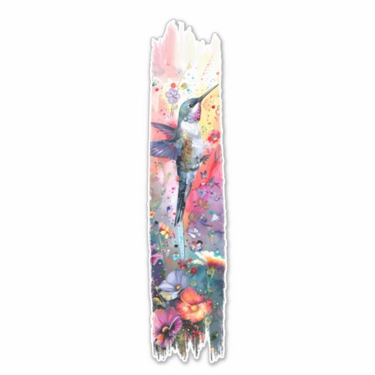 Hummingbird Brushstroke Paint Sticker (Voorkant)