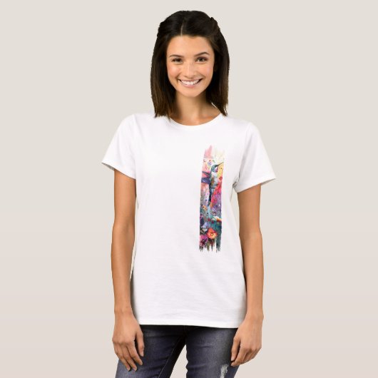 Hummingbird Brushstroke Paint T-shirt (Voorkant volledig)