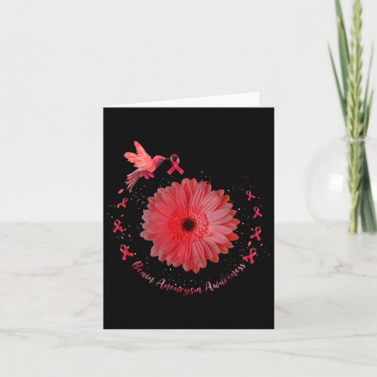 Hummingbird Burgundy Sunflower Brain Aneurysm Awar Kaart (Voorkant)