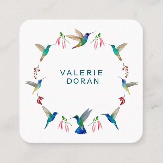 Hummingbird  Business Card Vierkante Visitekaartje (Voorkant)
