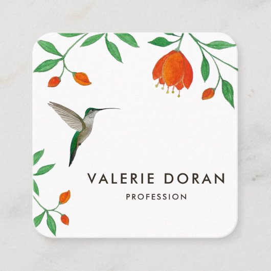 Hummingbird  Business Card Vierkante Visitekaartje (Voorkant)