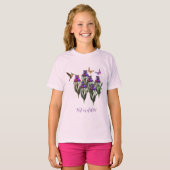 Hummingbird Butterflies Iris Flowers Gepersonalise T-shirt (Voorkant volledig)