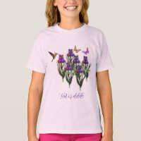 Hummingbird Butterflies Iris Flowers Gepersonalise