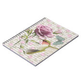 Hummingbird Butterfly en Roos Notitieboek (Linkerzijde)