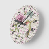  Hummingbird Butterfly en Roos Ronde Klok (Hoek)