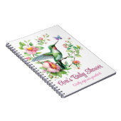 Hummingbird & Butterfly Girl Baby shower Guestbook Notitieboek (Rechterzijde)