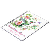 Hummingbird & Butterfly Girl Baby shower Guestbook Notitieboek (Linkerzijde)
