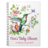 Hummingbird & Butterfly Girl Baby shower Guestbook Notitieboek (Voorkant)