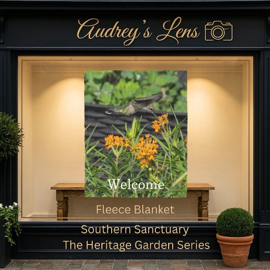 Hummingbird & Butterfly Weed Floral  Fleece Deken