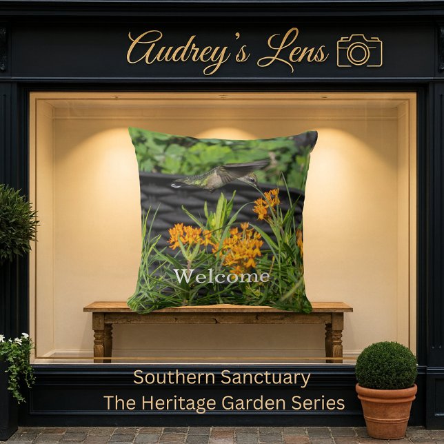 Hummingbird & Butterfly Weed Floral Garden Flag Kussen (Creator heeft geüpload)