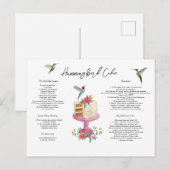 Hummingbird Cake Recipe Briefkaart (Voorkant / Achterkant)