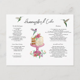 Hummingbird Cake Recipe Briefkaart