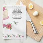 Hummingbird Cake Recipe Kitchen Towel Theedoek (Quarter Fold)