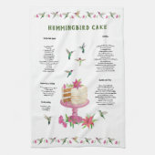 Hummingbird Cake Recipe Kitchen Towel Theedoek (Verticaal)