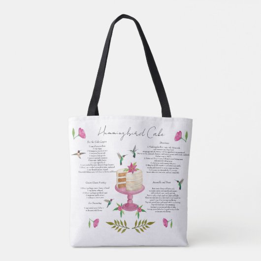 Hummingbird Cake Recipe Tote Bag (Achterkant)