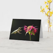 Hummingbird card Denking of you Kaart (Gele Bloem)