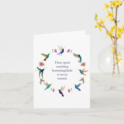 Hummingbird Card Kaart (Gele Bloem)