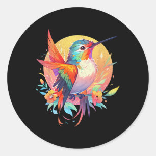 Hummingbird Cartoon Vogelwaarnemers Dag van de Aar Ronde Sticker