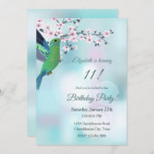 Hummingbird Cherry Blossom Birthday Kaart (Voorkant / Achterkant)