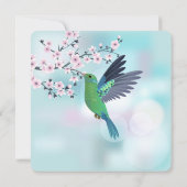 Hummingbird Cherry Blossom Birthday Kaart (Achterkant)