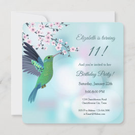 Hummingbird Cherry Blossom Birthday Kaart