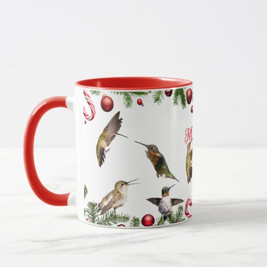 Hummingbird Christmas Coffee Cup Mok (Links)