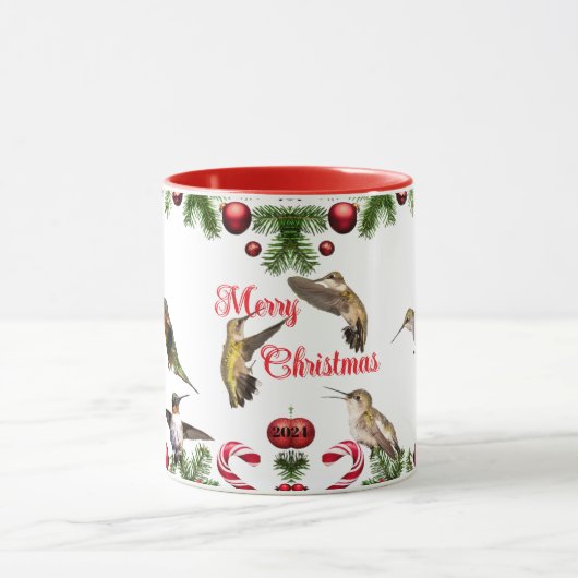 Hummingbird Christmas Coffee Cup Mok (Midden)