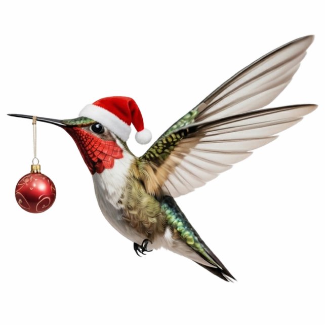 Hummingbird Christmas Ornament red tree decoration Fotobeeldje Ornament (Voorkant)