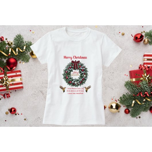Hummingbird Christmas Shirt-liefde elkaar T-shirt