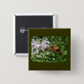 Hummingbird Clear Wing Moth Coordinating Items Vierkante Button 5,1 Cm (Voorkant /achterkant)