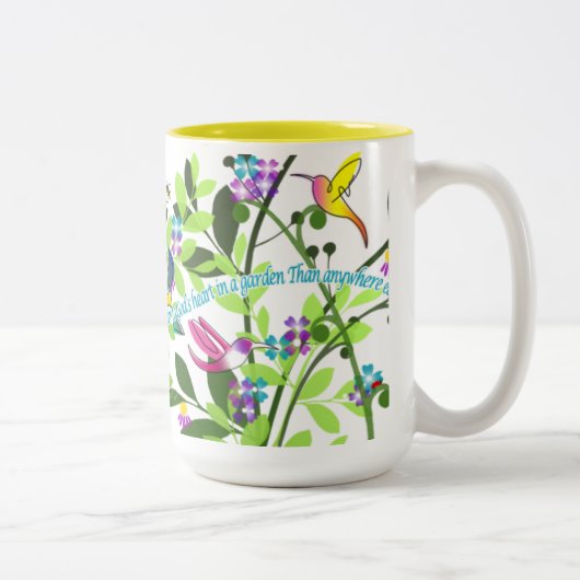 Hummingbird Coffee Mok 15 oz Geel (Rechts)