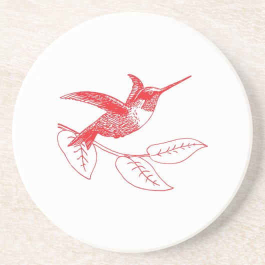 Hummingbird Coffee Mok Zandsteen Onderzetter (Voorkant)