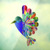 HUMMINGBIRD COLORFUL GLAS IN LOOD WINDOW CLING RAAMSTICKER (Vel 3)