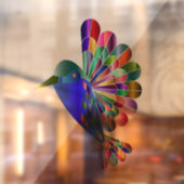 HUMMINGBIRD COLORFUL GLAS IN LOOD WINDOW CLING RAAMSTICKER (Vel 2)