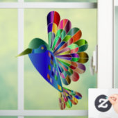 HUMMINGBIRD COLORFUL GLAS IN LOOD WINDOW CLING RAAMSTICKER (Huis)
