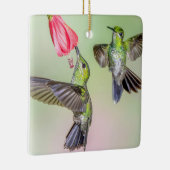 Hummingbird Couple Flying Together Name Keramisch Ornament (Rechts)
