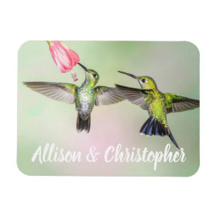 Hummingbird Couple Flying Together Personalized Magneet
