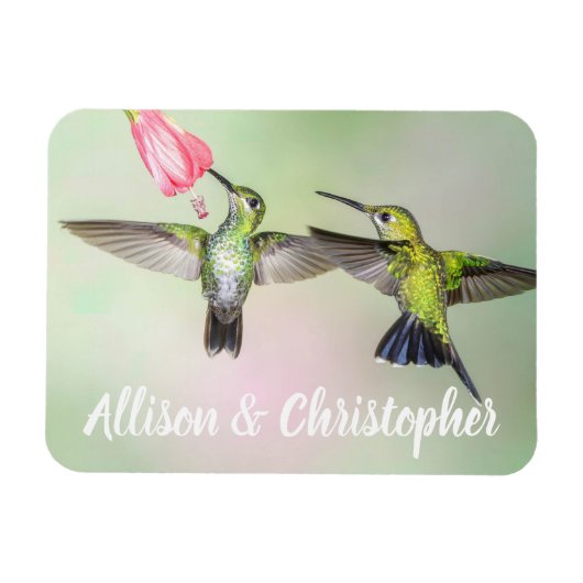 Hummingbird Couple Flying Together Personalized Magneet (Horizontaal)