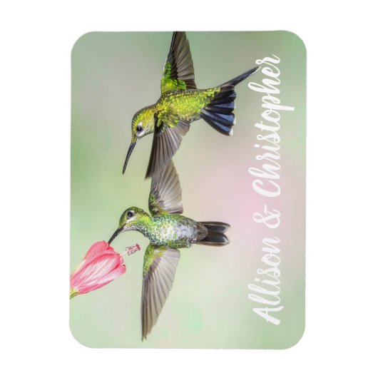 Hummingbird Couple Flying Together Personalized Magneet (Verticaal)