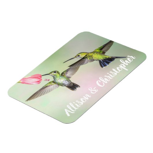 Hummingbird Couple Flying Together Personalized Magneet (Linkerzijde)