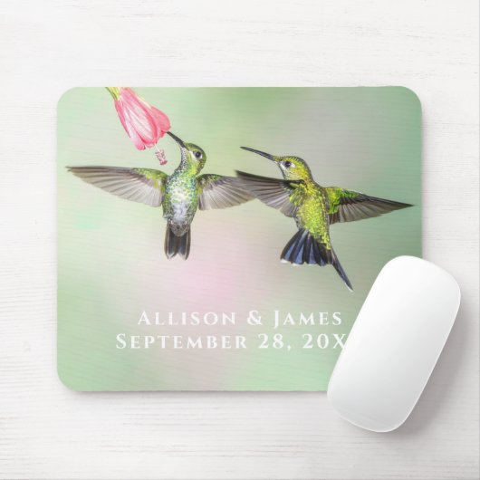 Hummingbird Couple Personalized Muismat (Met muis)