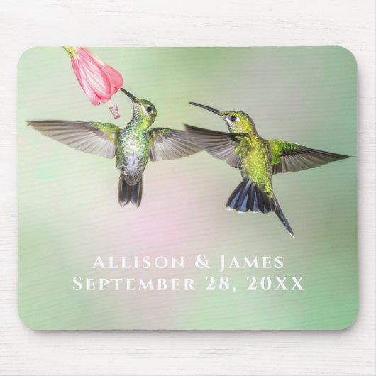Hummingbird Couple Personalized Muismat (Voorkant)