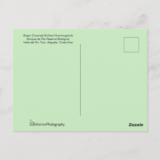 Hummingbird Couple vliegen zij aan zij Briefkaart (Achterkant)