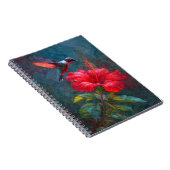 Hummingbird Crimson Hibiscus Notitieboek (Rechterzijde)