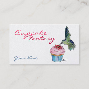 Hummingbird Cupcake Custom Visitekaartje