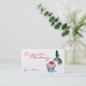 Hummingbird Cupcake Custom Visitekaartje (Staand voorkant)