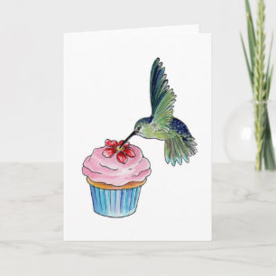 Hummingbird Cupcake Love Kaart